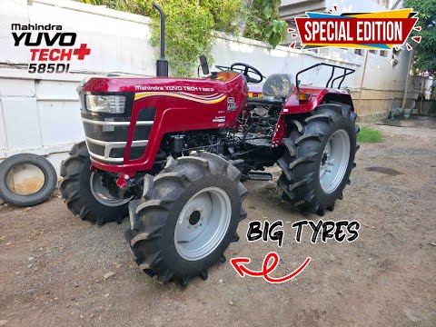 New Mahindra 585 4wd 50hp metalic red colour review || walk around || specifications || price