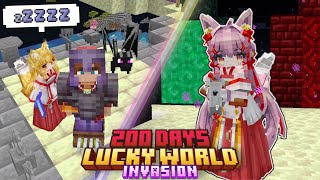 Mình Sinh Tồn 200 Ngày Trong Minecraft Lucky World Invasion !!