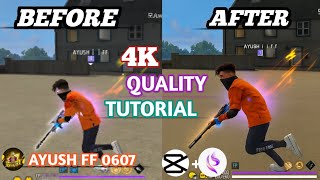 FREE FIRE 4K QUALITY TUTORIAL 🔥 HDR QUALITY FREE FIRE 🔥 QUALITY 💀 FREE FIRE 4K HD QUALITY 💀 