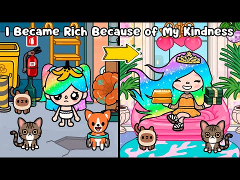 I Became RICH Because Of My KINDNESS | Compilation | Rainbow hair | Toca Boca | Toca Life Story