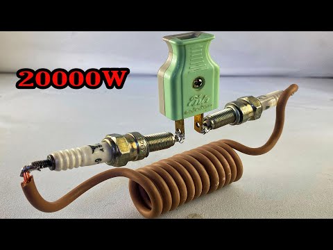 Science Electric | Free Electricity Energy 20000w From Big Copper Wire & Spark Plug #technology