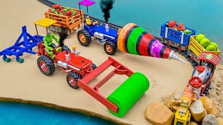 DIY Colorful Tractor & Train Loading Fruits 🚜🍉 Creative Farm Diorama