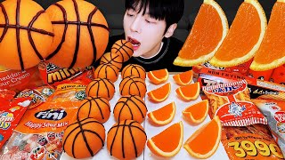 ASMR MUKBANG | 직접 만든 갤럭시 꿀젤리 오렌지 디저트 아이스크림 먹방 & 레시피 DESSERT GALAXY HONEY JELLY CANDY