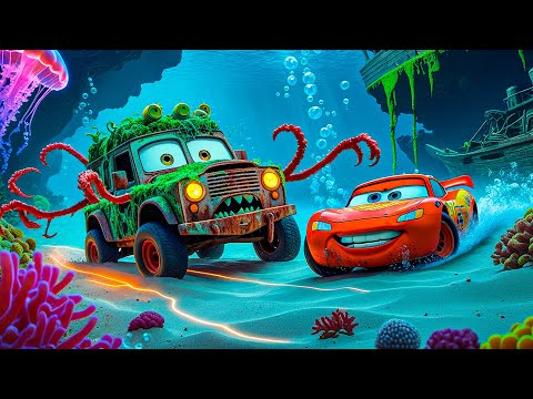 Big & Small vs Epic Escape:McQueen and Mater VS ZOMBIE SPONGE BOB TRUCK Eater Cars | BeamNG.Drive