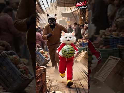 قط مسكين سرق بطيخة من أجل أمه.. فانظر ماذا حدث له! 😿 #shorts #ai #cat #viral