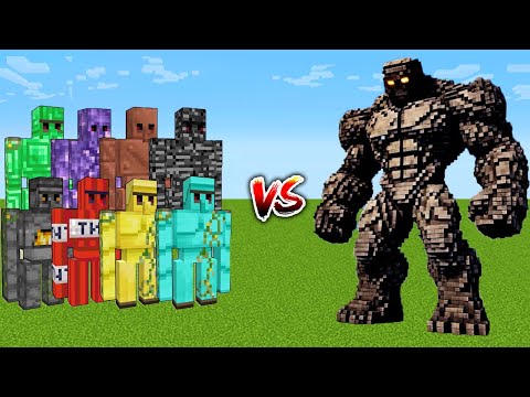 Which Golem is Immortal vs BOSS BEDROCK GOLEM - Minecraft Mob Battle