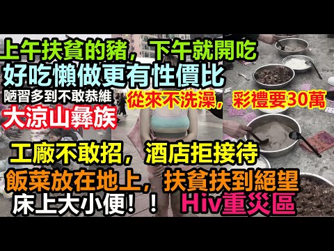 大涼山彝族酒席不上桌，食物丟地上，從來不洗澡，工廠不敢要，酒店不敢接待，上午扶貧的豬，下午就吃了，喝酒按噸算，扶貧人員毫無對策#大陸旅行#四川旅遊#春節遊#旅行團#購物團#黑心導遊