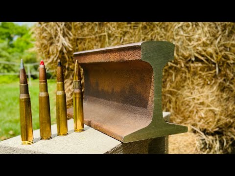 50 BMG contra ACERO del Riel de Tren