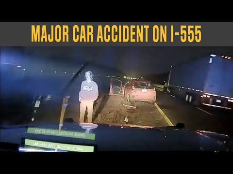 Arkansas Troopers Spencer Morris and Clint Henderson Respond CODE 3 to Major Car Accident on I-555