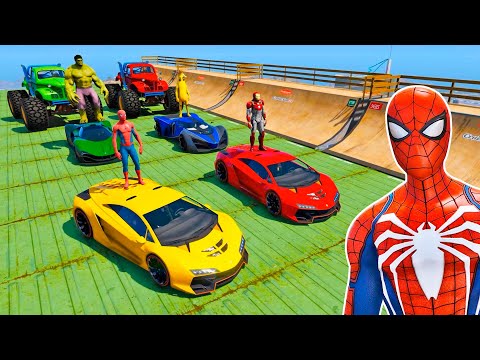 DESAFIO DA MEGA RAMPA DUPLA COM HOMEM ARANHA - GTA V