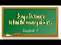Understanding Dictionary Usage and Vocabulary