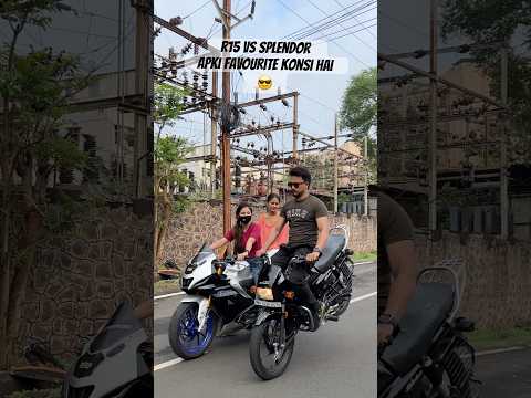 R15 vs splendor apki favourite konsi hai guys #splendor #r15 #biker #rider #shorts #short