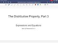 Distributive Property and Equivalent Expressions