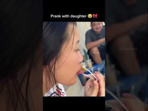 Prank with daughter 😂🎀 #funny #cutegirl