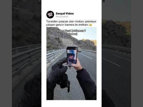 Tünelden çıkacak olan motoru çekmeye çalışan gencin kamera ile imtihanı 😁