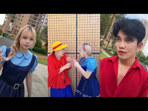 The clown took out a diamond ring and proposed to Harley Quinn.#funny #cosplay #anime #couple