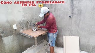 Como assentar porcelanato em pia , rápido e fácil 