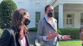 Sue Bird and Breanna Stewart after White House visit