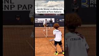 Jannik Sinner hits with a mini young Jannik sinner #tennis #athlete #janniksinner #atptour