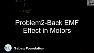 Problem2-Back EMF Effect in Motors