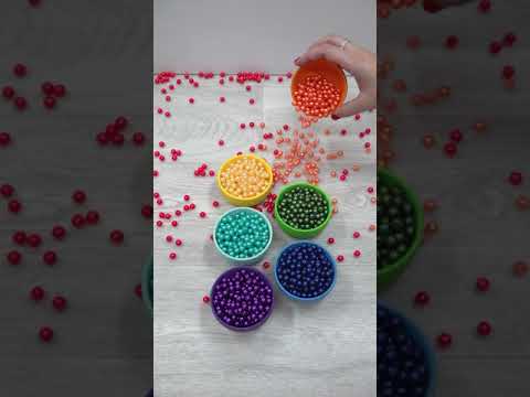 Colored Beads and Balls Falling Oddly Satisfying #asmr #fallingbeads #satisfying