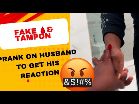 Fake Blood 🩸 tampon Prank on Husband To Get His Recation