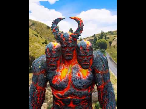 Superman Turns Into Spiderman to Escape The GIANT LAVA TITAN in GTA 5 😱 #shorts