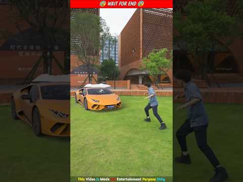 पागल लड़के ने लैंबॉर्गिनी का शीशा तोड़ दिया 😲! फिर जो हुआ 😱 #shorts