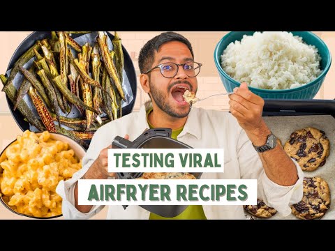 TESTING *VIRAL*AIR FRYER RECIPES 😱 MAC & CHEESE, OKRA CHIPS, BOILED RICE...WHAT DID I LIKE ?