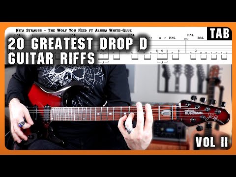 20 Greatest DROP D Guitar Riffs Vol II | Guitar Tab