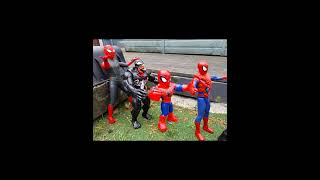 Car jumps spiderman