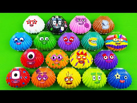 Numberblocks & Alphablocks - Looking All SLIME with Seashell Colorful! ASMR