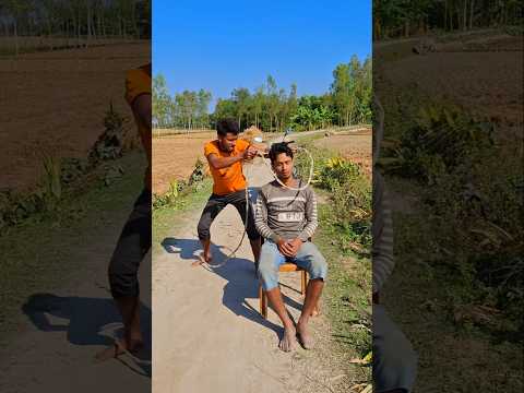 The boy took the bike with a rope from behind