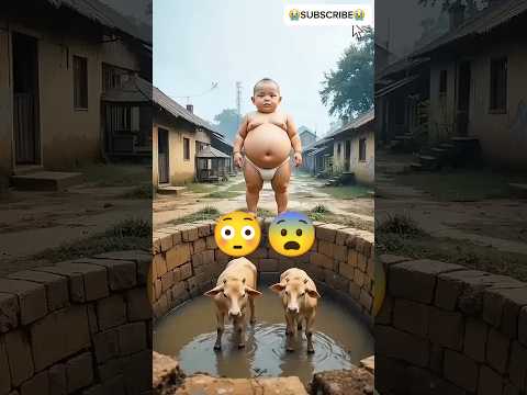😱 You Won’t Believe What This Baby Did to the Cow! 🐮👶💥 #shorts
