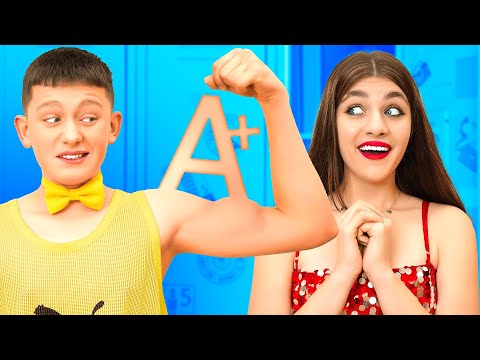 Jock VS Nerd en la Escuela | Una Chica Popular Se Enamora De Nerd