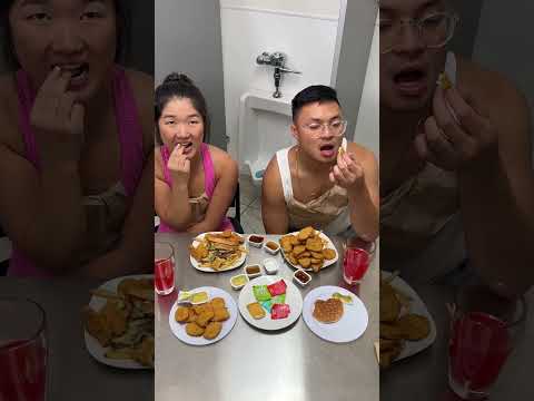 Yummy husband and Yummy wife eat in the bathroom!