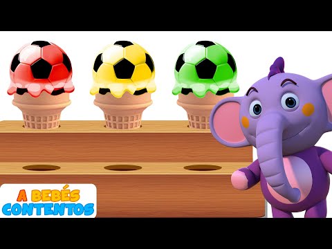 A Bebés Contentos | Helados Gigantes de Frutas y Colores | Aprender Colores