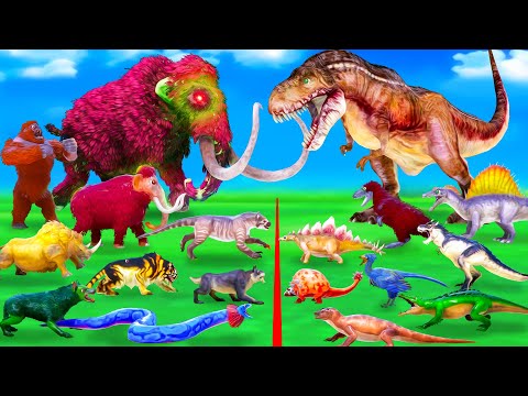 Cenozoic Animals Vs Mesozoic Animals Prehistoric Mammals Mammoth Elephant vs Dinosaur Animal revolt