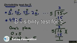 Divisibility test for 5