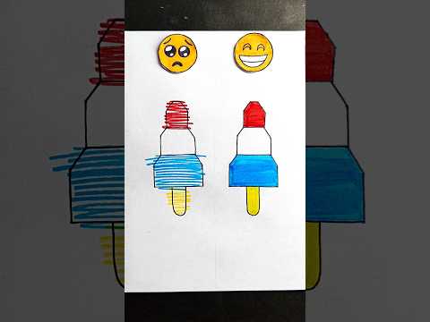 ❤️🤍🩵💛🍦||❎🥺✅😁||#shortsfeed #drawing #artscraft #shorts #painting