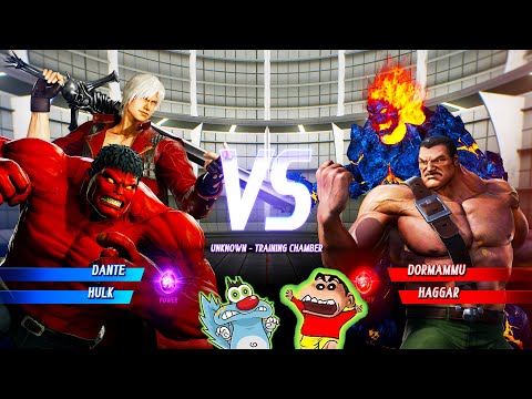 OGGY VS. SHINCHAN RED HULK & DANTE VS. HAGGER & DORMAMU FIGHT