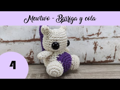 PATRÓN MEWTWO - COLA Y BARRIGA (ESP/ENG SUBS) #crochet #pokemon