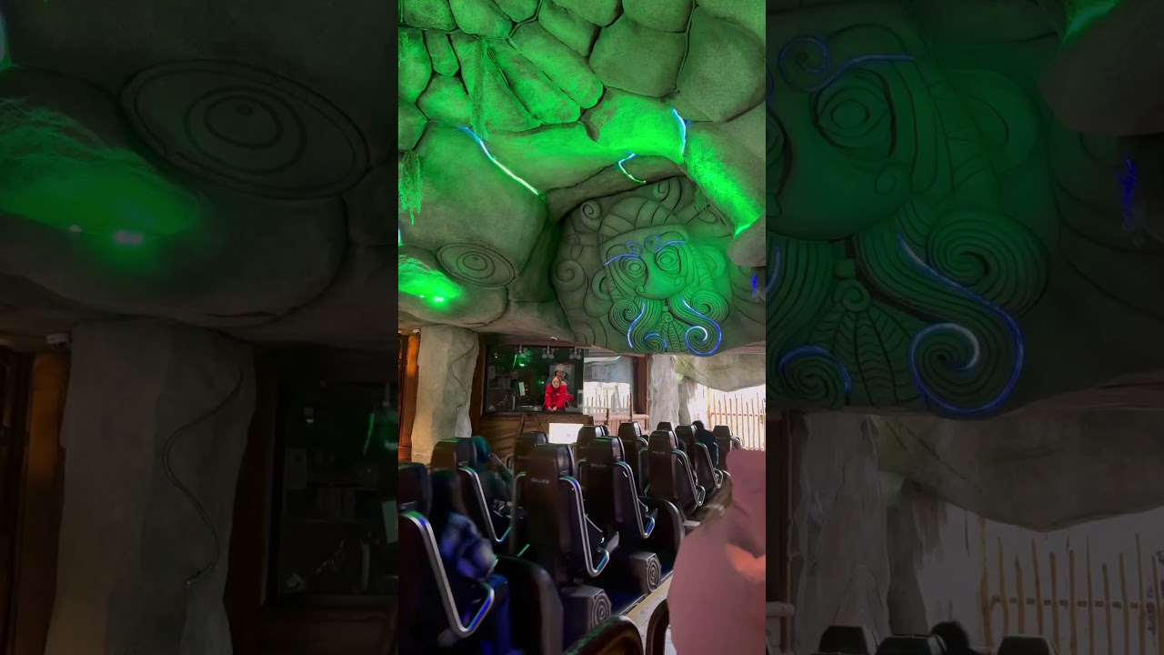 Toutatis, train launch in station at Parc Astérix