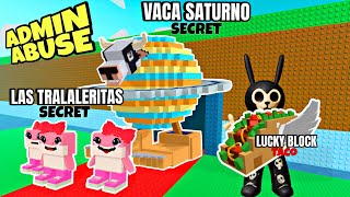 CONSEGUÍ a LAS TRALALERITAS y a la VACA SATURNITA en el ADMIN ABUSE en Steal a Brainrot Roblox 🐮✨