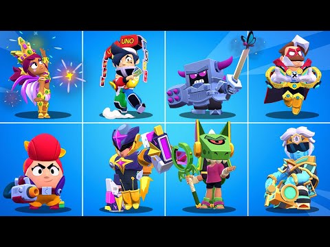 NEW! 2 BRAWLERS & ALL SKINS ANIMATIONS! EGG PAM, SUPER HERO SKINS & MORE!