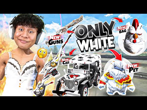 Free Fire But Only white in Snow  Map Challenge with Lady Boy Bundle 🤪 Tonde Gamer