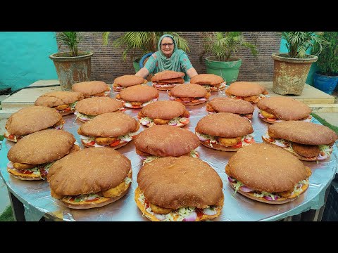 BIG BURGERS  | Indian Style Giant burger recipe | Street Food | Veg village food