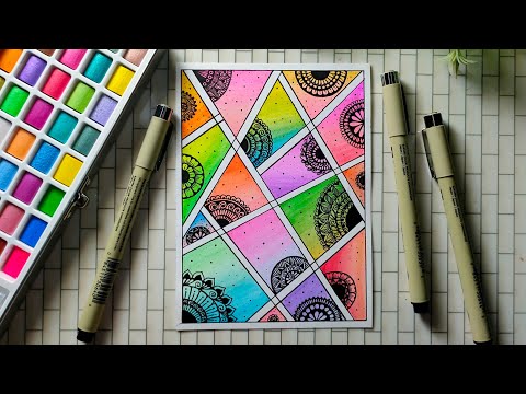 Mandala art for beginners/easy drawing ideas/watercolor painting 🎨🖌️#art#painting#drawing#creative