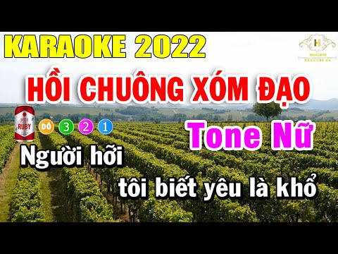 Hồi Chuông Xóm Đạo Karaoke Tone Nữ Nhạc Sống 2022 | Trọng Hiếu