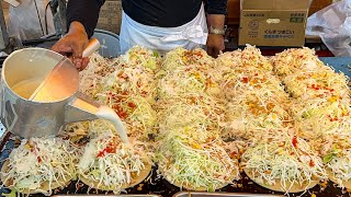 japanese street food - hiroshima OKONOMIYAKI  広島風お好み焼き